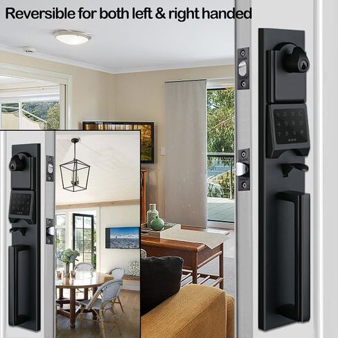 Smart Keypad Deadbolt Handleset for Exterior Single Door in Matte Black Finish, MDHST2016DB-E in Saudi Arabia