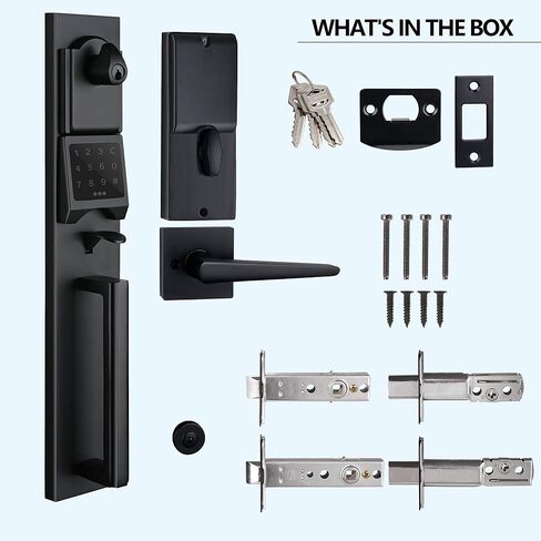 Smart Keypad Deadbolt Handleset for Exterior Single Door in Matte Black Finish, MDHST2016DB-E in Saudi Arabia