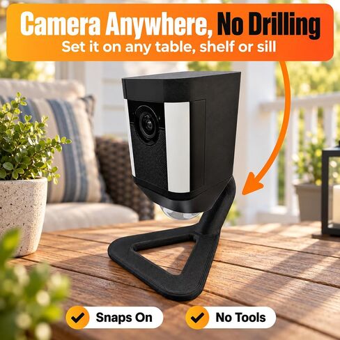 SplashNColor Table Stand Mount for Ring Spotlight Cam Plus Wireless Battery – Portable Freestanding Base | No Drill No Holes Required | Indoor Outdoor Security Camera Holder | in Saudi Arabia