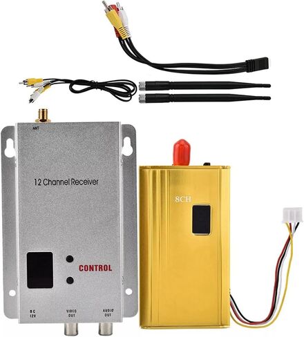 DC 12V CCTV Audio/Video Transmitter Receiver 1200M Transmission Range Support AHD CVBS Signals Surveillance Accessories in Saudi Arabia