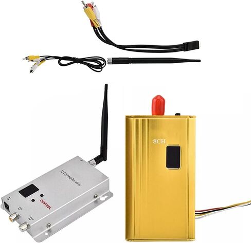 DC 12V CCTV Audio/Video Transmitter Receiver 1200M Transmission Range Support AHD CVBS Signals Surveillance Accessories in Saudi Arabia