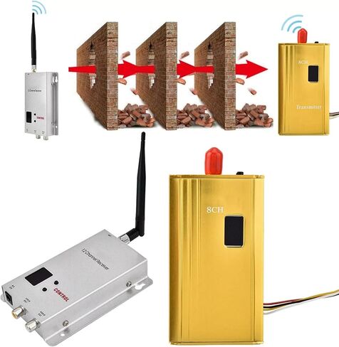 DC 12V CCTV Audio/Video Transmitter Receiver 1200M Transmission Range Support AHD CVBS Signals Surveillance Accessories in Saudi Arabia