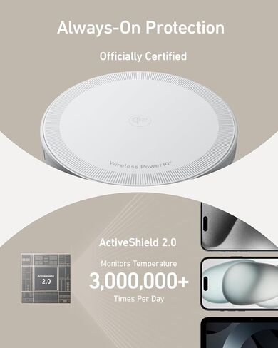 Anker MagSafe Charger Pad Compatible, MagGo iPhone 16 Wireless Charging Pad, Qi2 Certified 15W Wireless Charger for iPhone 16/16 Plus/16 Pro/16 Pro Max/15/14/13/12 Series (White, No Adapter) in Saudi Arabia