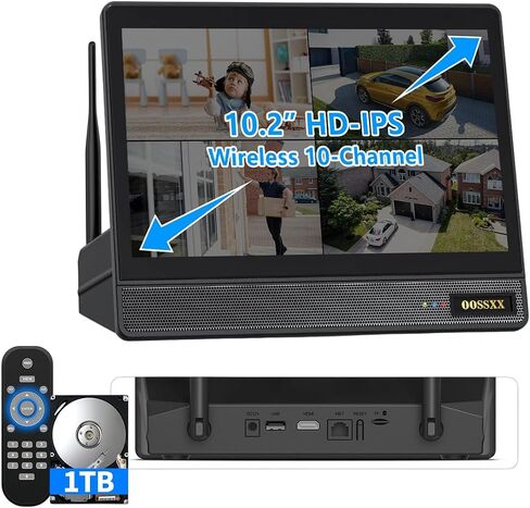 Upgrated 10CH 4K Wireless NVR Recorder with 10.1" IPS Monitor No HDD in Saudi Arabia