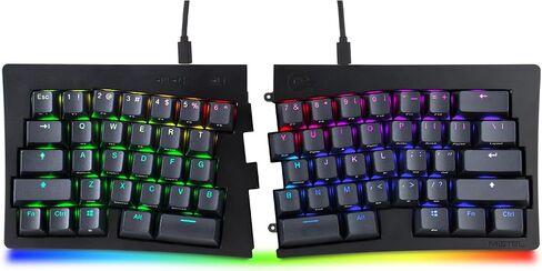 BAROCCOMiSTEL MiSTEL MD600 Alpha BT RGB, Split Keyboard, Ergonomic Mechanical Keyboard, 60%, PBT Double Shot Keycap (Transparent), Bluetooth5.0, Mac/Windows OS Compatible -Gateron G Pro Silver in Saudi Arabia