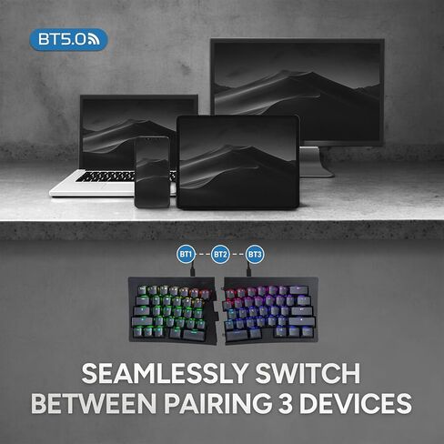BAROCCOMiSTEL MiSTEL MD600 Alpha BT RGB, Split Keyboard, Ergonomic Mechanical Keyboard, 60%, PBT Double Shot Keycap (Transparent), Bluetooth5.0, Mac/Windows OS Compatible -Gateron G Pro Silver in Saudi Arabia