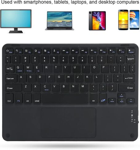 Bluetooth Keyboard, Multi‑Function Scissor Keyboard with Touchpad External Computer 10in Ultra-Slim Portable Keyboard(Black) in Saudi Arabia