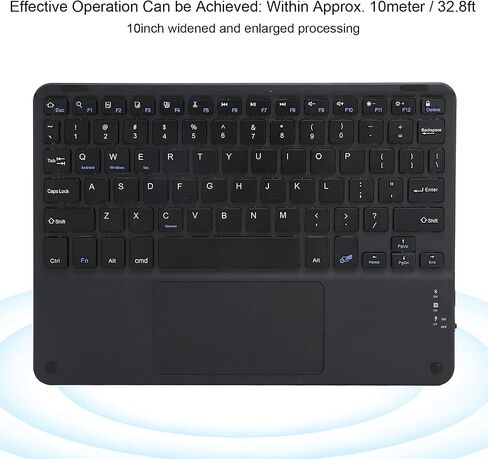 Bluetooth Keyboard, Multi‑Function Scissor Keyboard with Touchpad External Computer 10in Ultra-Slim Portable Keyboard(Black) in Saudi Arabia