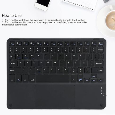 Bluetooth Keyboard, Multi‑Function Scissor Keyboard with Touchpad External Computer 10in Ultra-Slim Portable Keyboard(Black) in Saudi Arabia