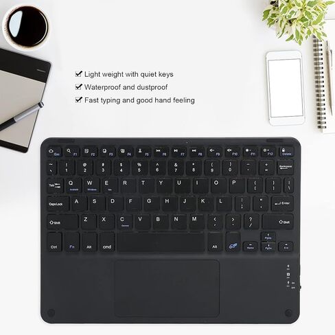 Bluetooth Keyboard, Multi‑Function Scissor Keyboard with Touchpad External Computer 10in Ultra-Slim Portable Keyboard(Black) in Saudi Arabia