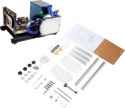 ITX Aluminum Alloy Test Bench Computer Case Mount Open Design Good Cooling Support ITX Motherboard for DIY (Silver) in Saudi Arabia