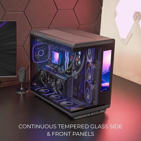 Mars Gaming MC-REVMAX, ATX PC Case, 11.8" IPS Display, Continuous Tempered Glass, 4 PWM ARGB Fans, Liquid Cooling up to 360mm, Compatible with Back-Connect Motherboards, USB-C, Black in Saudi Arabia