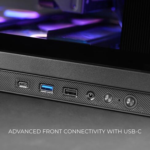 Mars Gaming MC-REVMAX, ATX PC Case, 11.8" IPS Display, Continuous Tempered Glass, 4 PWM ARGB Fans, Liquid Cooling up to 360mm, Compatible with Back-Connect Motherboards, USB-C, Black in Saudi Arabia