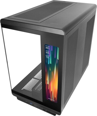 Mars Gaming MC-REVMAX, ATX PC Case, 11.8" IPS Display, Continuous Tempered Glass, 4 PWM ARGB Fans, Liquid Cooling up to 360mm, Compatible with Back-Connect Motherboards, USB-C, Black in Saudi Arabia