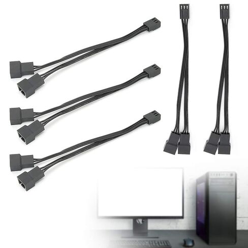 3 Pin Fan Splitter Cable Stable Performance Converter Cable for Motherboard and CPU Fan Flexibility 5.5" Parts for Computer Buildings in Saudi Arabia