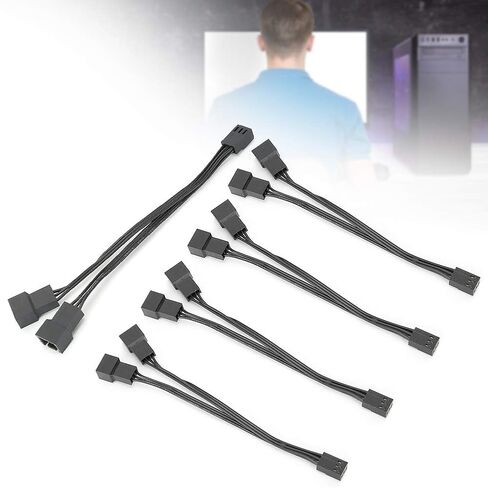 3 Pin Fan Splitter Cable Stable Performance Converter Cable for Motherboard and CPU Fan Flexibility 5.5" Parts for Computer Buildings in Saudi Arabia