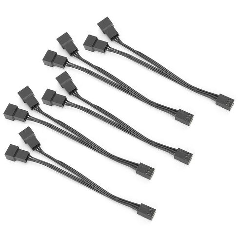3 Pin Fan Splitter Cable Stable Performance Converter Cable for Motherboard and CPU Fan Flexibility 5.5" Parts for Computer Buildings in Saudi Arabia