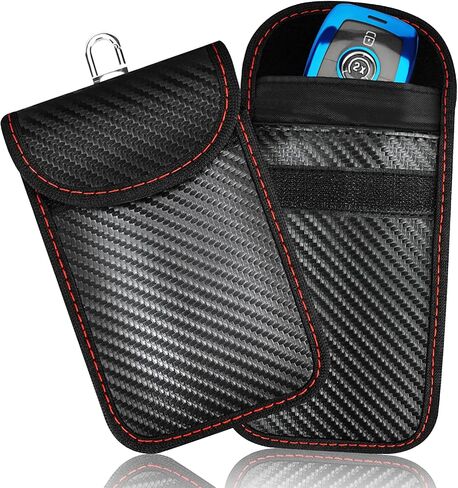 Upgraded Faraday Bag for Key Fob (2 Pack),Premium Faraday Key Fob Protector– Car RFID Signal Blocking, Car Security Protection Pouch, Anti-Theft Pouch, Anti-Hacking Case Blocker-Black. in Saudi Arabia