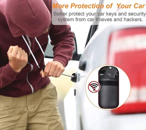 Upgraded Faraday Bag for Key Fob (2 Pack),Premium Faraday Key Fob Protector– Car RFID Signal Blocking, Car Security Protection Pouch, Anti-Theft Pouch, Anti-Hacking Case Blocker-Black. in Saudi Arabia