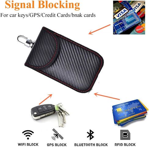 Upgraded Faraday Bag for Key Fob (2 Pack),Premium Faraday Key Fob Protector– Car RFID Signal Blocking, Car Security Protection Pouch, Anti-Theft Pouch, Anti-Hacking Case Blocker-Black. in Saudi Arabia