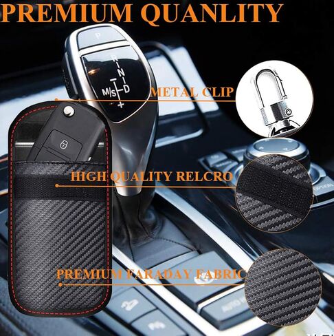 Upgraded Faraday Bag for Key Fob (2 Pack),Premium Faraday Key Fob Protector– Car RFID Signal Blocking, Car Security Protection Pouch, Anti-Theft Pouch, Anti-Hacking Case Blocker-Black. in Saudi Arabia