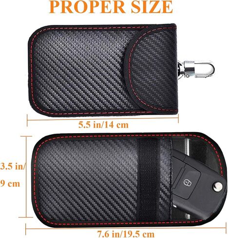 Upgraded Faraday Bag for Key Fob (2 Pack),Premium Faraday Key Fob Protector– Car RFID Signal Blocking, Car Security Protection Pouch, Anti-Theft Pouch, Anti-Hacking Case Blocker-Black. in Saudi Arabia