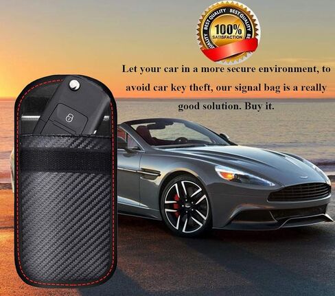 Upgraded Faraday Bag for Key Fob (2 Pack),Premium Faraday Key Fob Protector– Car RFID Signal Blocking, Car Security Protection Pouch, Anti-Theft Pouch, Anti-Hacking Case Blocker-Black. in Saudi Arabia