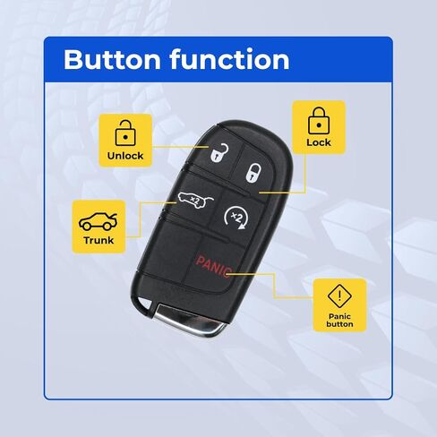 Replacement Key Fob Compatible with Durango 2014-2024 FCC M3N-40821302 M3N40821302 Part Number 68150061 68150061AC 68150061AB 68143505 Pack of 2 in Saudi Arabia