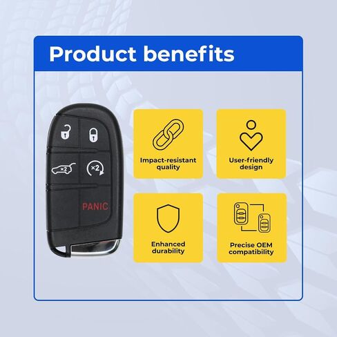 Replacement Key Fob Compatible with Durango 2014-2024 FCC M3N-40821302 M3N40821302 Part Number 68150061 68150061AC 68150061AB 68143505 Pack of 2 in Saudi Arabia