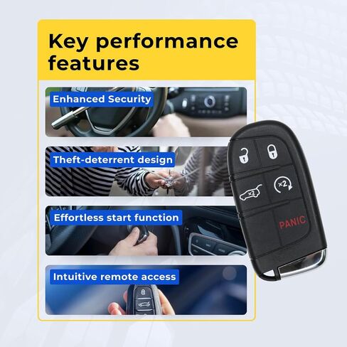Replacement Key Fob Compatible with Durango 2014-2024 FCC M3N-40821302 M3N40821302 Part Number 68150061 68150061AC 68150061AB 68143505 Pack of 2 in Saudi Arabia