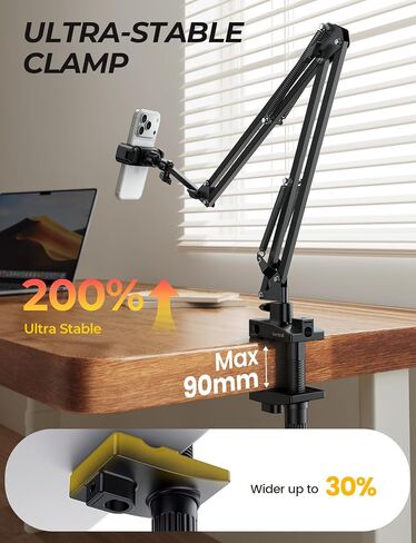 Lamicall Phone Holder for Bed & Desk, 32.5" Flexible Carbon Steel Arm Mount in Saudi Arabia