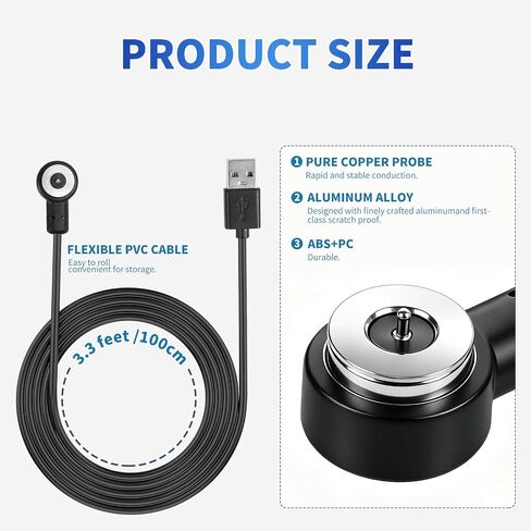 USB Magnetic Charging Cable, Replacement Tactical Flashlight Compatible for Toughsoul,Darkfang,Solofish,Votatu,Cronhawk Rechargeable Products Only in Saudi Arabia