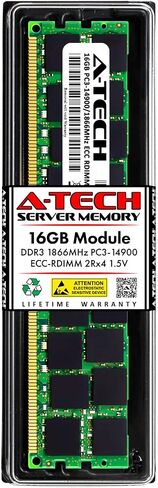 A-Tech 16GB Replacement for Dell 370-AAWL - DDR3 1866MHz PC3-14900 ECC Registered RDIMM 2Rx4 1.5V - Single Server Memory RAM Stick (370-AAWL-ATC) in Saudi Arabia
