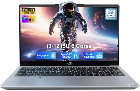 NIMO 15.6" FHD IPS Laptop, Core i3-1215U 6-Core Up to 4.4GHz (Beats R5 7520U), 32GB RAM 2TB SSD, Wi-Fi 6, Backlit Keyboard, Fingerprint Reader, 65W Type-C Charging, Student & Business Notebook in Saudi Arabia