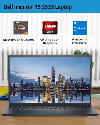 Dell Inspiron 15 3535 Laptop, 15.6" FHD Touchscreen, AMD Ryzen 5-7530U, 16GB RAM, 1TB SSD, Wi-Fi, HDMI, Windows 11 Business PC for Students & Daily Life, Carbon Black (Renewed) in Saudi Arabia