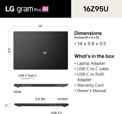 LG gram Pro 16" Lightweight Laptop, Ryzen AI 7 450, 32GB RAM, 1TB SSD in Saudi Arabia