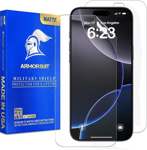 ArmorSuit 2 Pack Paper-Feel Texture Screen Protector for iPhone 16 Pro Max Case Friendly MilitaryShield Matte Film - Made in USA in Saudi Arabia