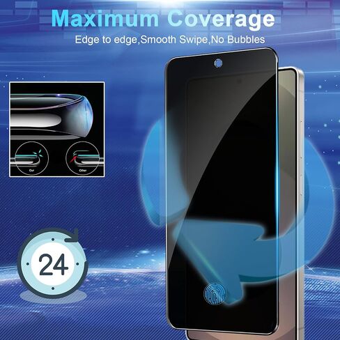 [2+2 Pack] Privacy Screen Protector Compatible with Galaxy S25 Ultra 5G - 2 Tempered Film + 2 Camera Lens Glass, High Clarity, Bubble Free, Anti-Spy Protection - Scratch Resistant in Saudi Arabia