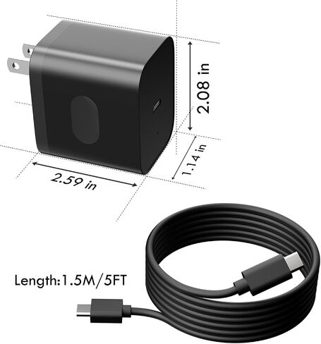 60W Charger with USB-C Fast Charger for Switch 2 - Support PD and QC 3.0,Extra Long 5FT Charging Cable, Support 4K TV Dock Mode,Replacement for Switch/iPhone/Laptop in Saudi Arabia