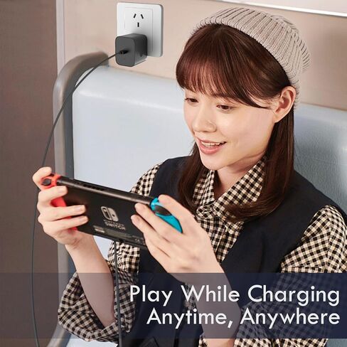 60W Charger with USB-C Fast Charger for Switch 2 - Support PD and QC 3.0,Extra Long 5FT Charging Cable, Support 4K TV Dock Mode,Replacement for Switch/iPhone/Laptop in Saudi Arabia