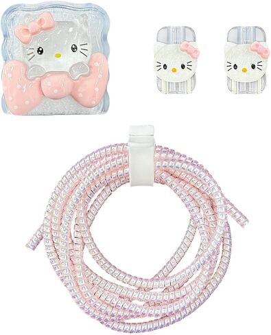 Anime Charger Cover Compatible for iPhone 20W USB-C Power Adapter Charger Cute Cartoon Charger Cover Cable Protector Cover Wire Protective Case (Cat) in Saudi Arabia