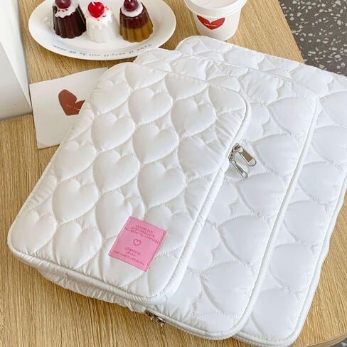 Tablet Pouch Large Capacity Portable Shockproof Computer Bag Tablet Cover Love Heart Tablet Storage Bag Work(Pink) in Saudi Arabia