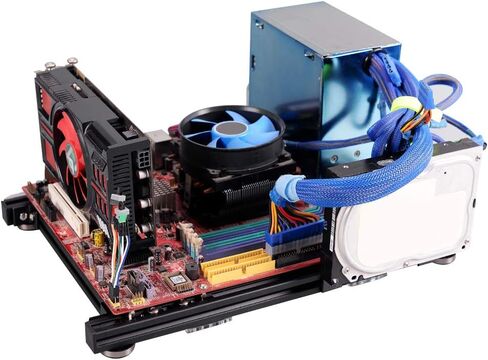 Aluminum Alloy DIY M-ATX Computer Case Overclocking Test Platform for Enthusiasts Lightweight Durable Black for DIY in Saudi Arabia