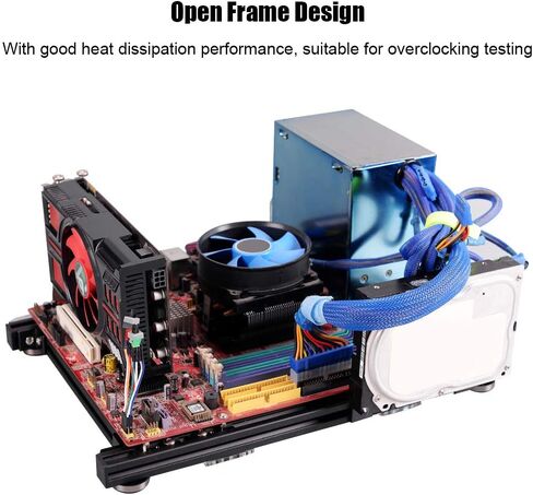 Aluminum Alloy DIY M-ATX Computer Case Overclocking Test Platform for Enthusiasts Lightweight Durable Black for DIY in Saudi Arabia