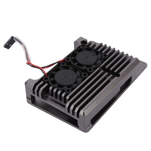 Fafeicy Aluminum Alloy Cooling Case with Fan, Heat Dissipation Enclosure for 4 B, Microcomputer Accessories (Gold) in Saudi Arabia