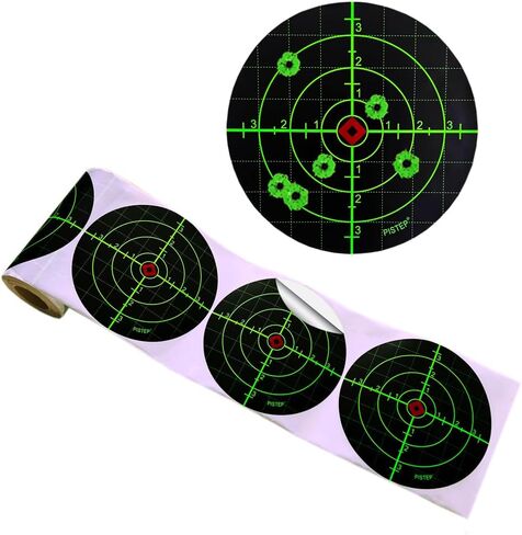 Splatter Shooting Targets 6 Inch Reactive Paper Target Stickers 100 Self Adhesive Target Roll for BB Gun, Pellet Gun, Airsoft, Rifle Indoor and Outdoor Shooting Range in Saudi Arabia
