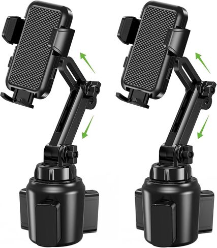 2025 Upgraded Cup Phone Holder for Car, Universal No Shaking Cup Holder Phone Mount with Expandable Base for Car Truck, Adjustable Holders,Compatible with iPhone Samsung All Phones: 2 Pack in Saudi Arabia