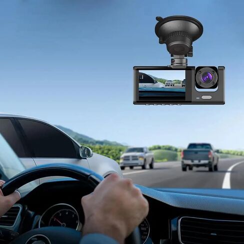 Dual Dash Camera for Car Front and Inside Dash Cam Car Security Video Recorder with Audio 1080P Vehicle Cam Plug and Play, WDR, Night Vision, G-Sensor Auto Lock, 2 Inch Screen in Saudi Arabia
