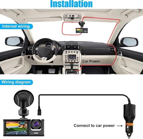 Dual Dash Camera for Car Front and Inside Dash Cam Car Security Video Recorder with Audio 1080P Vehicle Cam Plug and Play, WDR, Night Vision, G-Sensor Auto Lock, 2 Inch Screen in Saudi Arabia