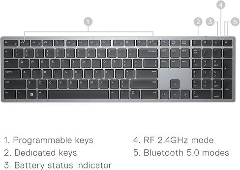 Dell Wireless Keyboard and Mouse KM7321W, Programmable, Bluetooth in Saudi Arabia